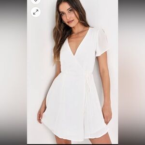 Lulus Harbor Point White Wrap Dress